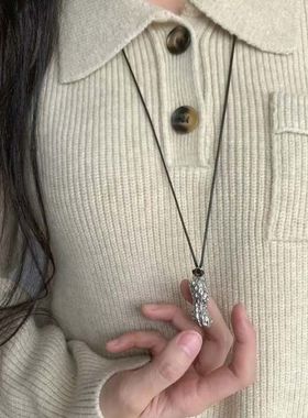 好事花生吊坠项链百搭洋气时髦挂绳配饰 女士长款卫衣毛衣链配饰