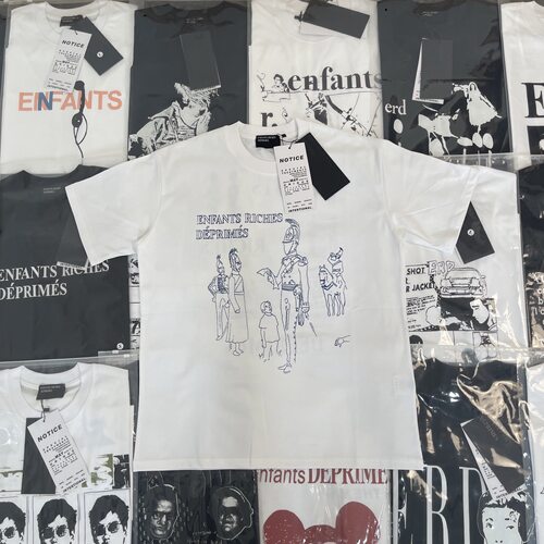 纯原顶板 ERD忧郁的富二代骑兵标语素描纯棉圆领字母印花短袖T恤