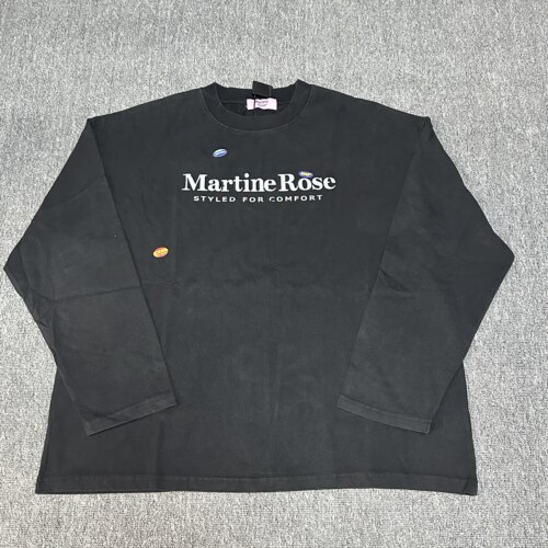 MartineRose长袖水洗做旧卫衣
