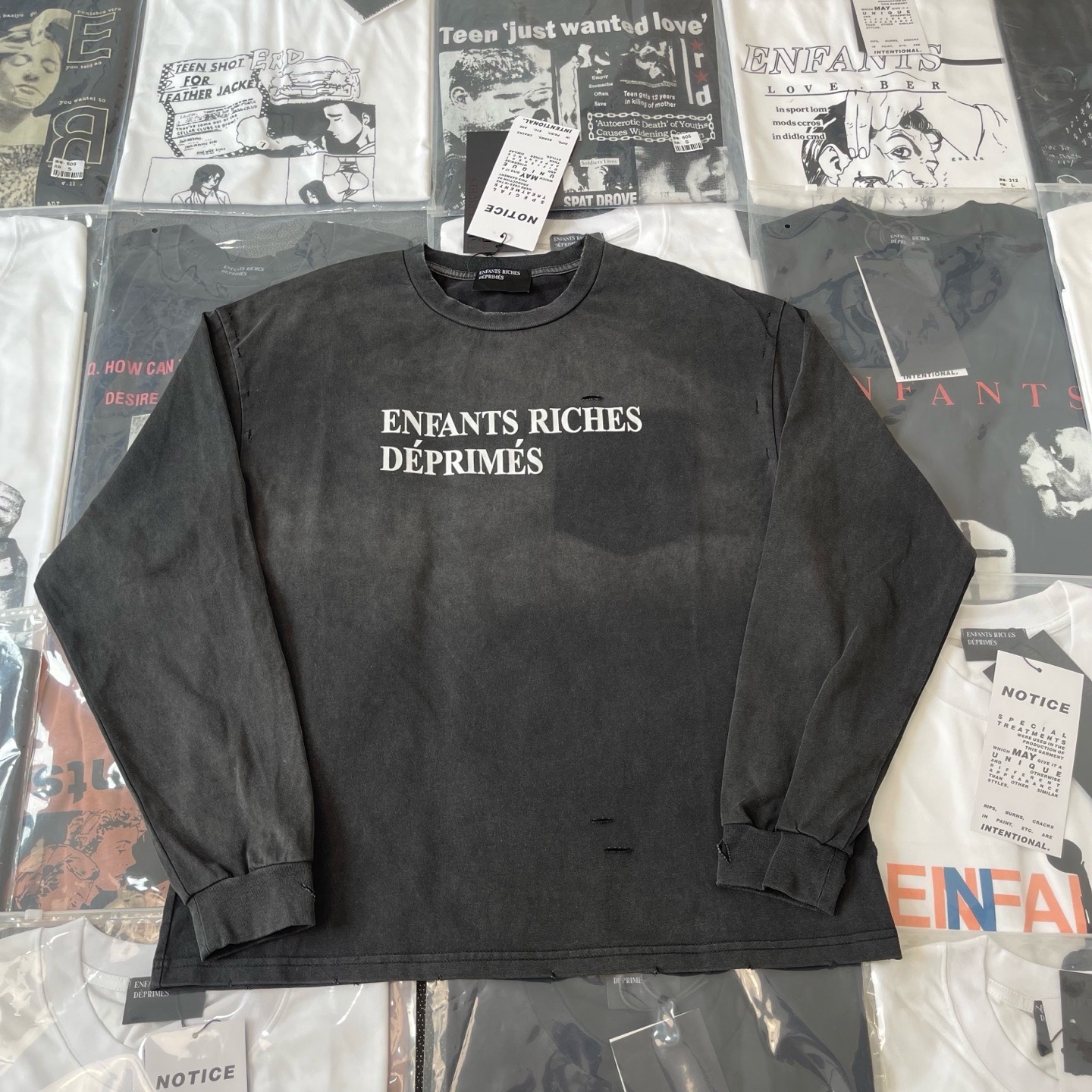 【纯原顶版】ERD忧郁的富二代阴影口袋纯棉长袖卫衣T恤男女外套