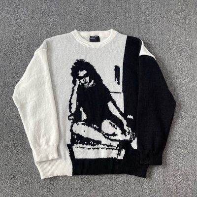 纯原顶版 ERD忧郁的富二代人像毛衣秋冬高街小众宽松针织毛衫男女