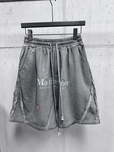纯原版本Martine rose FW26夏季不规则水洗做旧重磅宽松男女短裤