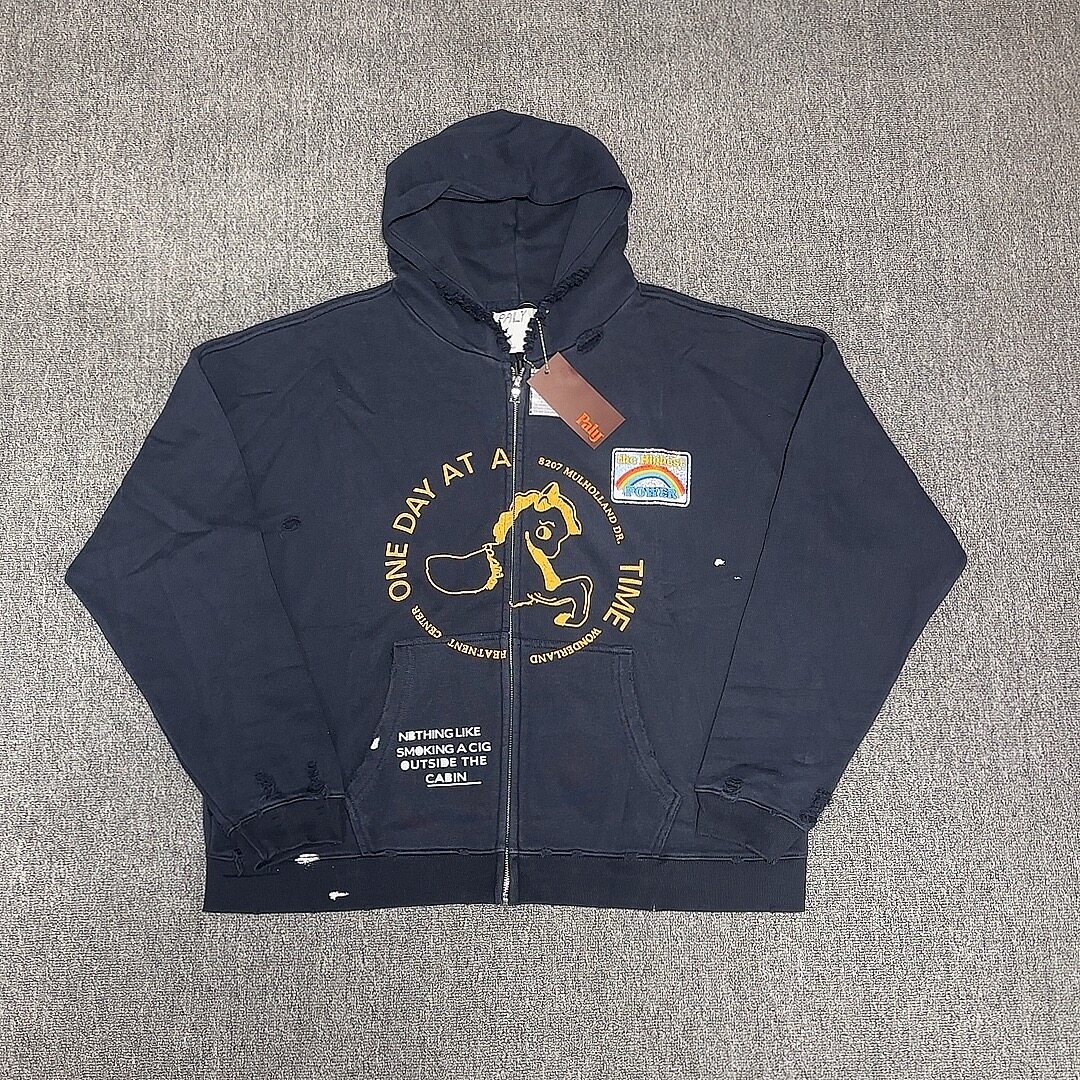 PalyHollywood水洗做旧连帽卫衣
