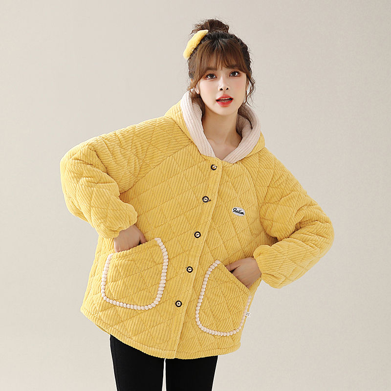 四川省服冬季加绒加厚罩衣防寒外穿棉袄妈妈宽松棉衣中老年女棉服