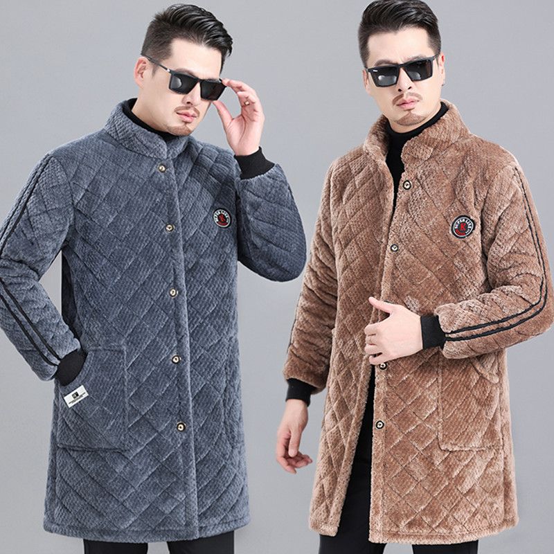 四川省服加绒加厚男士秋冬季新款棉衣外套保暖罩衣大码中长款棉服