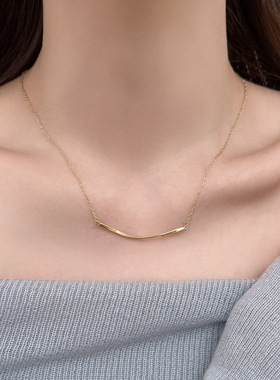 洗澡不用摘小众设计微笑笑脸项链简约百搭不掉色莫比乌斯锁骨链女