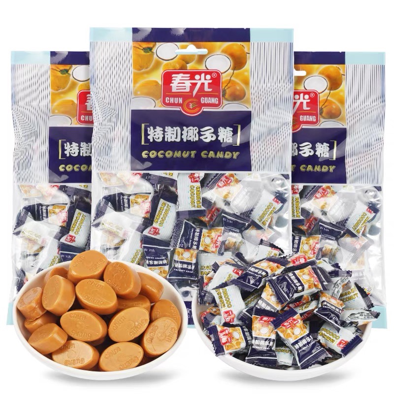 春光椰子糖海南特产228g特制特浓水果味硬糖结婚喜糖散装零食糖果