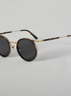 小众玳瑁复古圆形太阳墨镜潮