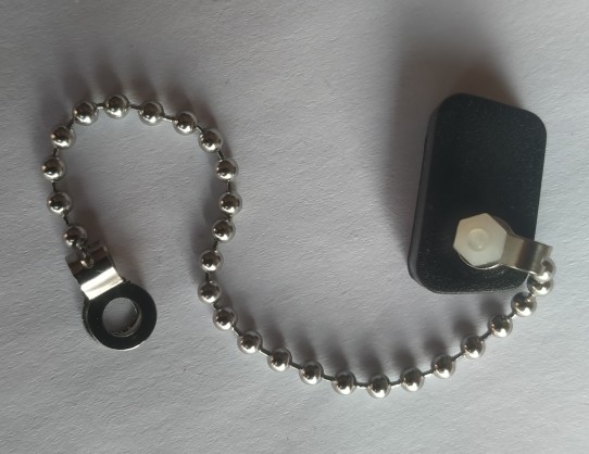 黑色 db15母座防尘塞 带不锈钢链子db9防尘盖rs232通讯接口塞防水