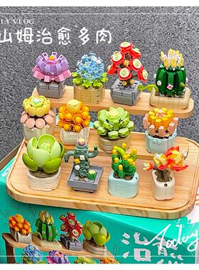 山姆代购费 米盒子治愈多肉积木花女孩系列盆栽益智拼装玩具摆件