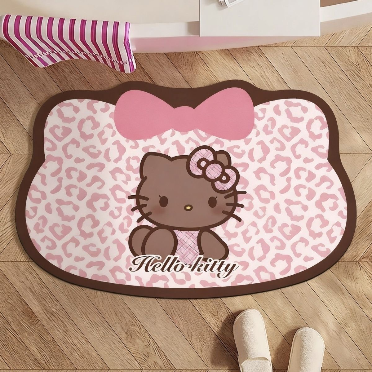 豹纹hellokitty卡通可爱浴室硅藻泥洗澡吸水厕所卫生间门口脚垫