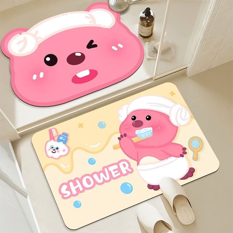 可爱卡通露比硅藻泥浴室地垫吸水防滑速干洗手间门口地毯垫子,居家布艺,家用脚垫,淘宝优惠券,粉丝福利购,淘宝优惠卷