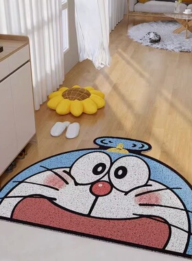 丝圈地垫家用门厅地毯卡通哆啦A梦门垫进门防滑地垫玄关门口踩脚