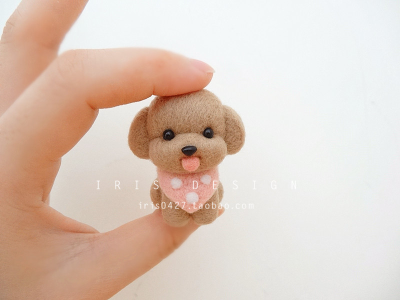 Iris手作羊毛毡成品原创狗狗定制泰迪博美摆件车挂件礼物纯手工