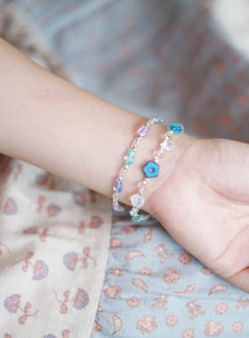 Iris原创设计手工女生手串海岛度假感捷克珠手链手作饰品闺蜜礼物