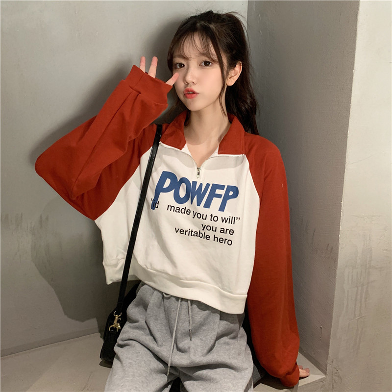 Real shot American short sweater women's loose Korean fashion lazy wind thin Hong Kong Style super fire top