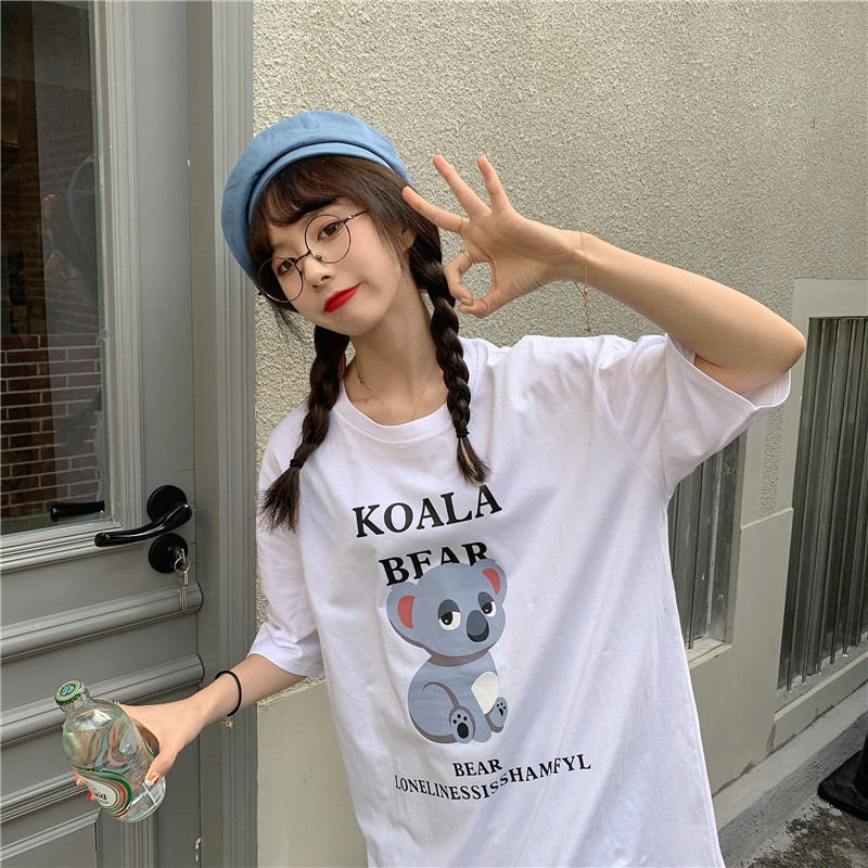 Real shot short sleeve women's T-shirt summer bottom coat