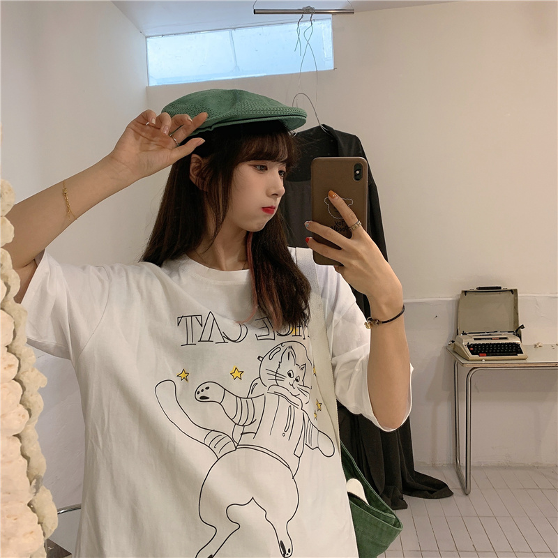 實拍新款夏季半袖網紅超火上衣女寬鬆韓版流行學生恤