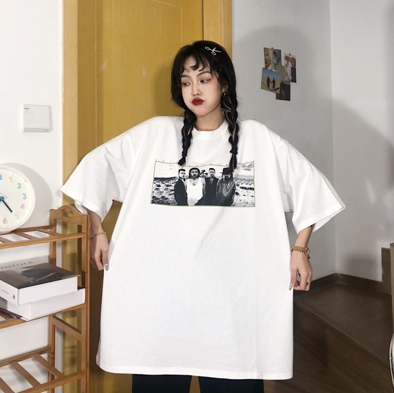 Real shot short sleeve t-shirt female half sleeve 2021 summer new fashion brand net red ins super fire hip hop top