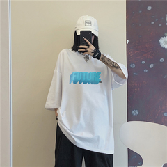 Real shot short sleeve T-shirt for female fashion students