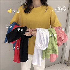 實拍夏季新款純棉基礎款純色短袖恤女