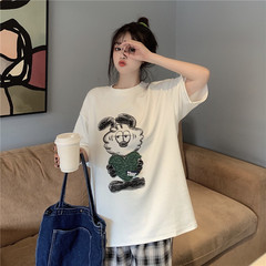 Real shot Korean loose casual base shirt 2021 summer new short sleeve T-shirt blouse