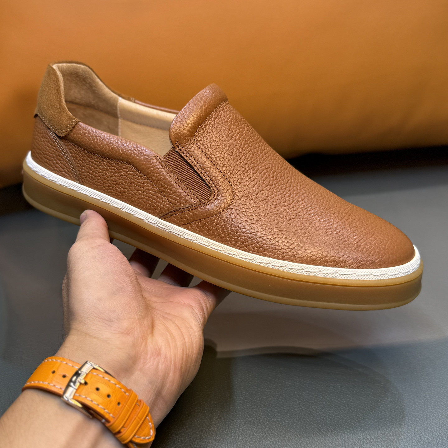 欧洲站男鞋白色真皮乐福鞋男一脚蹬男士德训鞋套脚休闲板鞋小白鞋,流行男鞋,乐福鞋（豆豆鞋）,淘宝优惠券,粉丝福利购,淘宝优惠卷