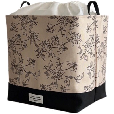 法式收纳箱家用衣服被子橱柜收纳筐脏衣篓搬家袋手提束口折叠整理