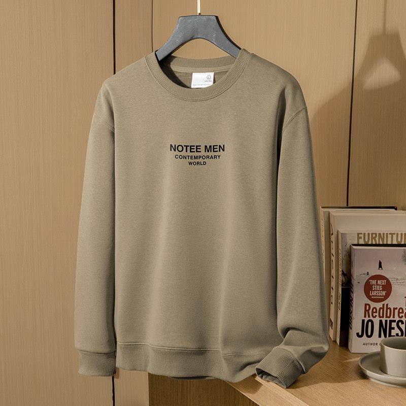 320g重磅卫衣男加绒加厚打底衫秋冬保暖套头无帽宽松圆领长袖t恤