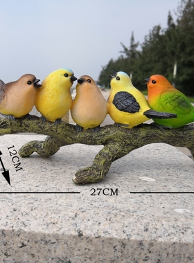 庭院公园电视柜玄关树脂摆设小鸟
