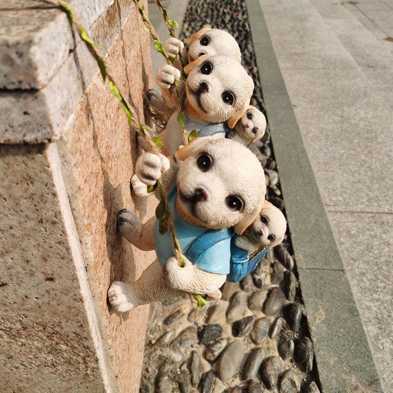 户外花园攀登狼狗摆件母子拉布拉多庭院阳台装饰工艺品幼儿园挂件,家居饰品,户外/庭院摆件,淘宝优惠券,粉丝福利购,淘宝优惠卷