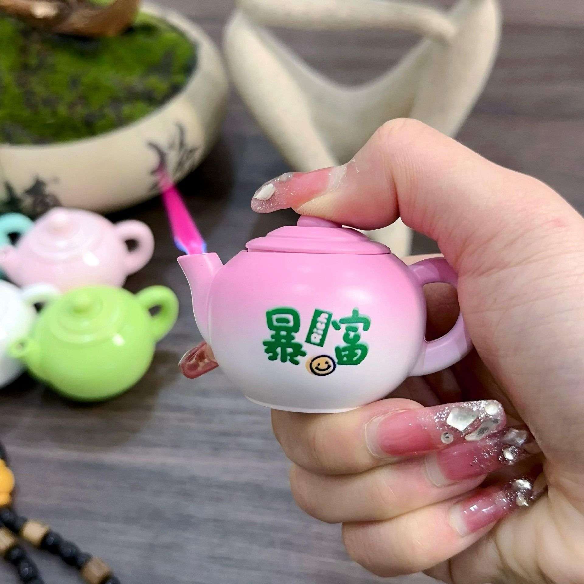 网红爆款把把壶打火机稀奇古怪防风水砂茶壶铁定小搞笑创意个性潮