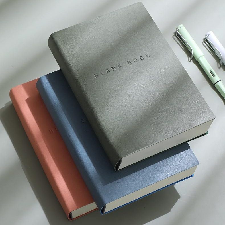 A5加厚空白笔记本PU皮面记事本380张厚本子商务会议记录本可印log