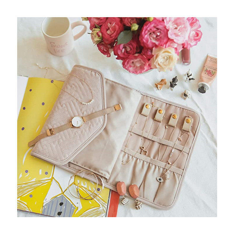 首饰包新款折叠袋多功能项链耳饰饰品收纳袋 便携旅行家用首饰盒