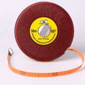 厂家麻布尺手摇式 布卷尺圆盘尺30米50米100米红布尺皮尺卷尺