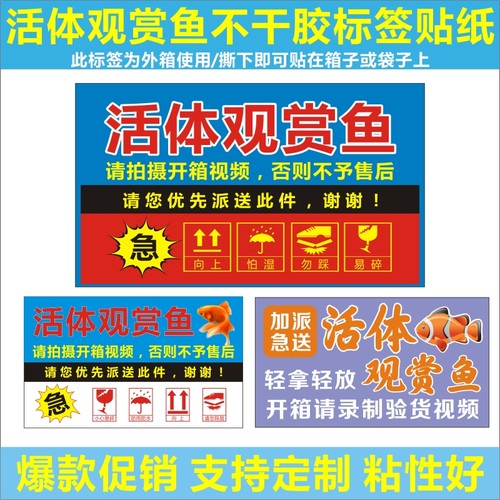 观赏鱼贴纸定制不干胶标贴