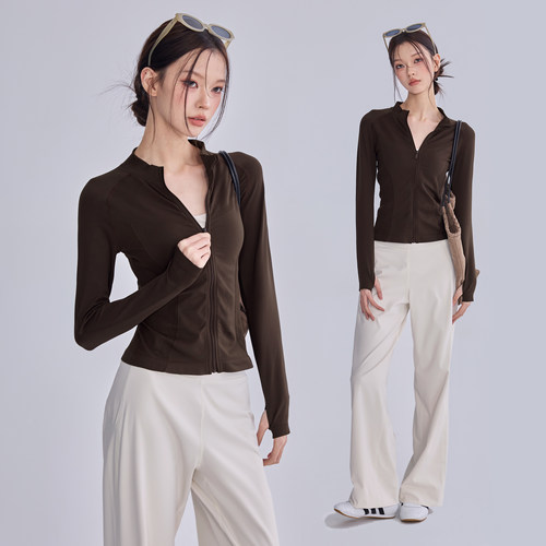 拉链立领瑜伽服修身显瘦运动外套