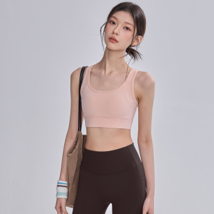 高强度运动内衣女网纱美背外穿健身背心防震跑步文胸瑜伽服上衣