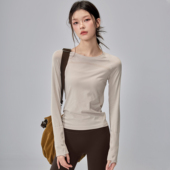 2025新速干运动T恤女瑜伽服长袖 秋冬跑步健身衣普拉提训练骑行服