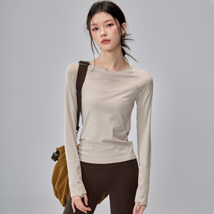 2025新速干运动T恤女瑜伽服长袖 秋冬跑步健身衣普拉提训练骑行服