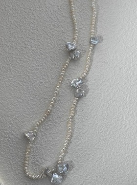 蓝花楹天然蓝光花瓣项链