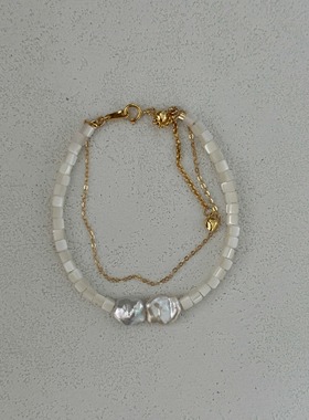 小众高级设计感14k注金贝壳手链