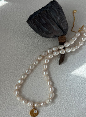 银镀金18K小众设计园丁珍珠项链