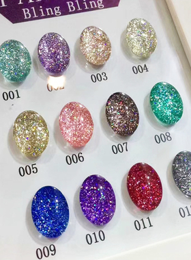 美甲热卖爆闪胶Q胶亮片铂金胶还闪光疗芭比甲油胶光泽度爆闪超亮