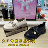 女单鞋 专柜正品 WCPA1 2023春款 方跟小皮鞋 Tata 他她通勤百搭乐福鞋