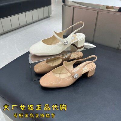 思加图玛丽珍鞋浅口后空高跟女鞋