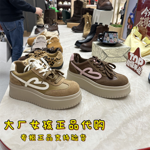 专柜正品百丽2026年春新款阿甘鞋厚底百搭休闲德训鞋女鞋F2V1DAM6