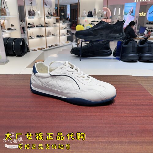 百丽男鞋休闲小白德训鞋透气板鞋