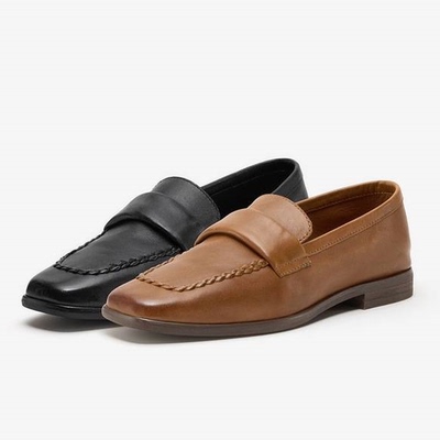 Bata乐福鞋时尚通勤休闲牛皮单鞋