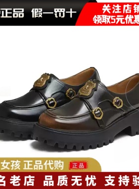 专柜正品天美意2025秋季厚底英伦乐福鞋女复古单鞋小皮鞋CPF36CM5